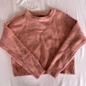 Pink Ribbed Knit Sweater